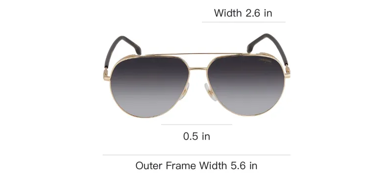 CARRERA Metal Aviator Sunglasses Unisex Gold-2