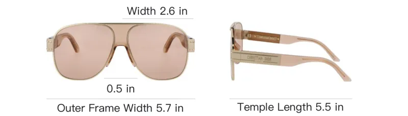 DIOR Acetate Aviator Sunglasses Women's Pink-3