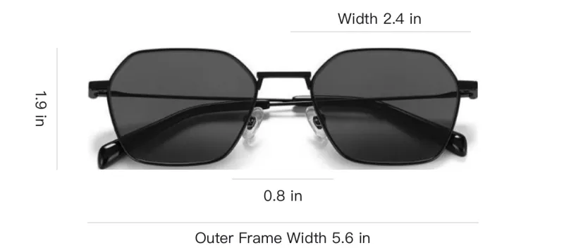 PUBLIC BEACON Titanium Β Titanium Square Sunglasses Unisex Black-2