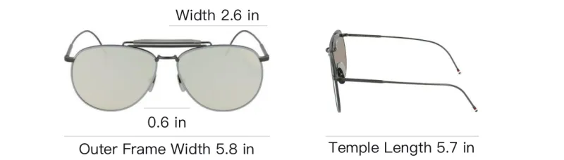 THOM BROWNE· Titanium Alloy Aviator Sunglasses Women's Gray-4
