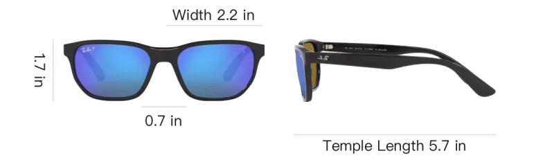 RayBan Nylon Irregular Shape Sunglasses Unisex Gray-3