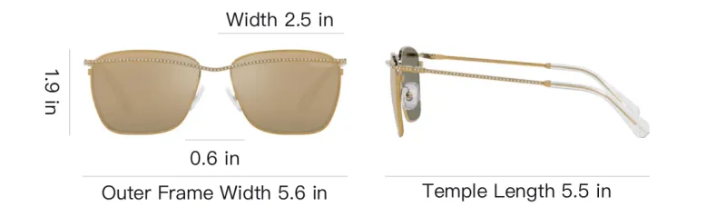 Swarovski Irregular Shape Sunglasses Men's Gold-6