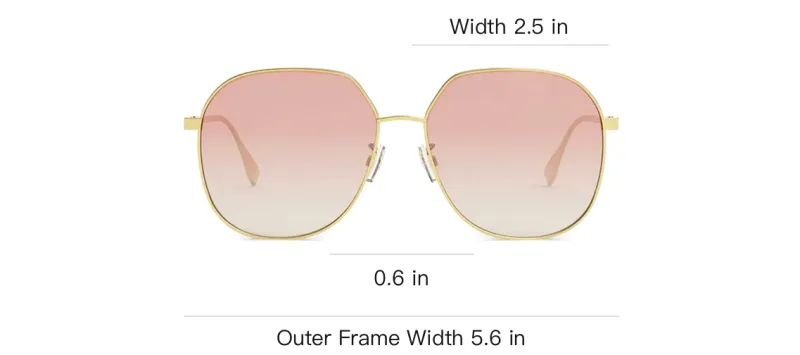 FENDI Plate Frame Irregular Shape Sunglasses Women's Gold-2