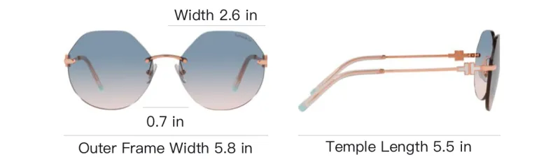 TIFFANY & CO. Rimless Gradient Round Sunglasses-3