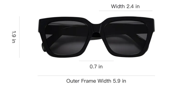 PUBLIC BEACON Acetate Rectangular Sunglasses Unisex Black/Khaki/Yellow/White Peach-2