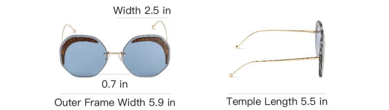 FENDI Plate Frame Irregular Shape Sunglasses Women's Gold-3