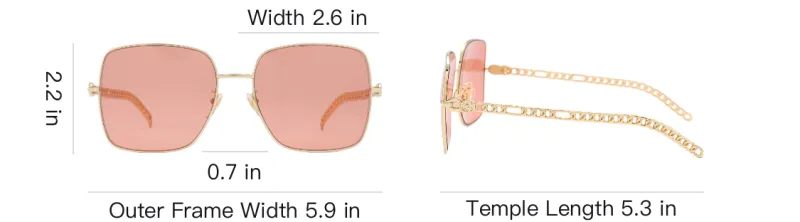 GUCCI Mini Chain Collection Sunglasses Unisex-3