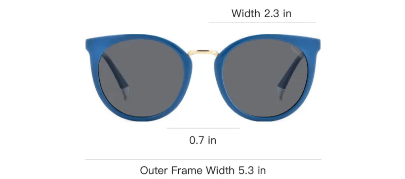 Polaroid Resin Round Sunglasses Women's Blue-3