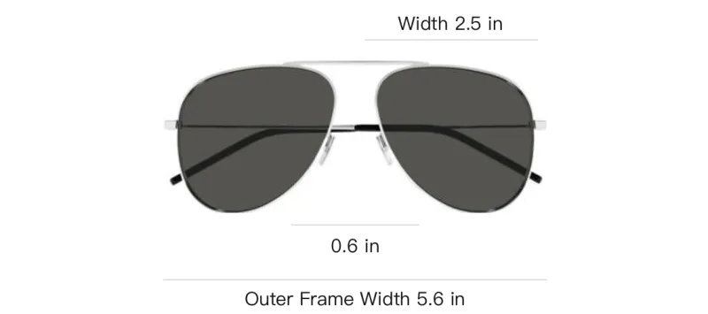 SAINT LAURENT Metal Aviator Sunglasses Unisex Silver-3