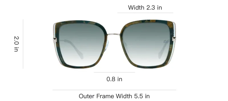 Ana Hickmann Metal Square Sunglasses Women's Green-3