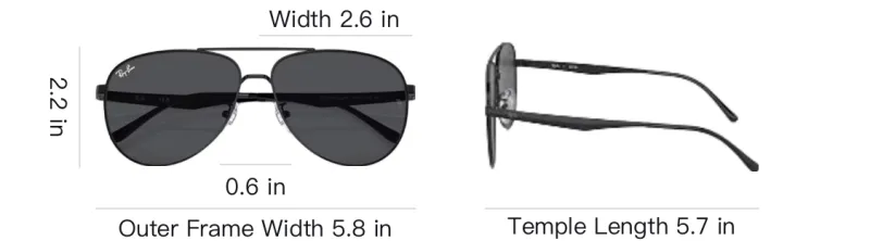 RayBan Metal Aviator Sunglasses Unisex Black-3