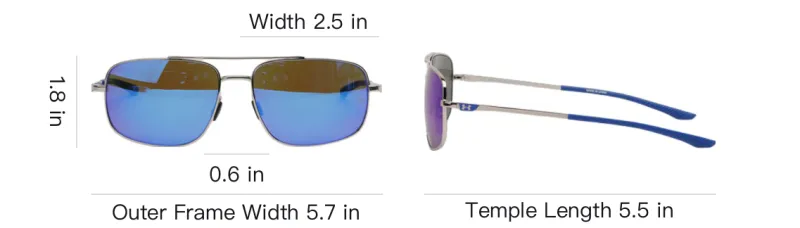 Under Armour Plastic Metal Aviator Sunglasses Men's Silver-3