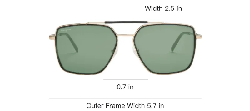 FERRAGAMO Titanium Aviator Sunglasses Men's Gold-2