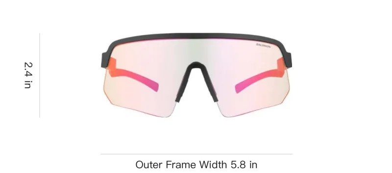 SALOMON Rubber Irregular Shape Sunglasses Unisex Black-3