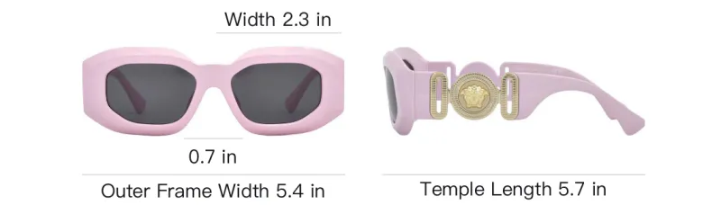 VERSACE Rectangular Frame Sunglasses-3