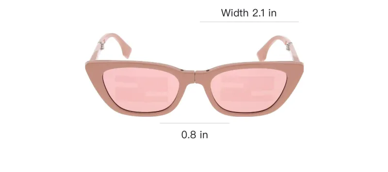 FENDI Plate Frame Cat Eye Sunglasses Women's Pink-2