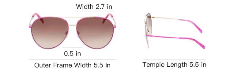 EMILIO PUCCI Metal Aviator Sunglasses Women's Pink-3