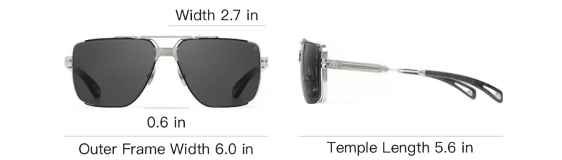 Maybach Wooden Titanium Aviator Sunglasses Men's Silver-3