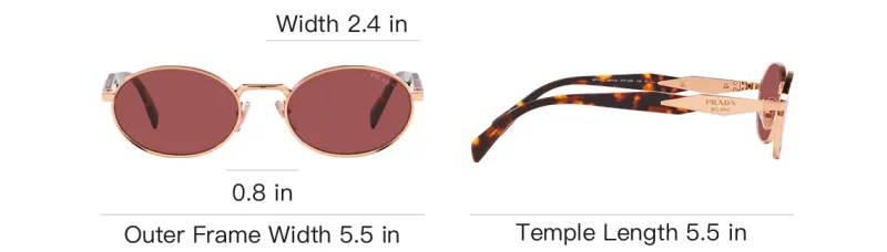 PRADA Oval Sunglasses Women's Rose Gold-4