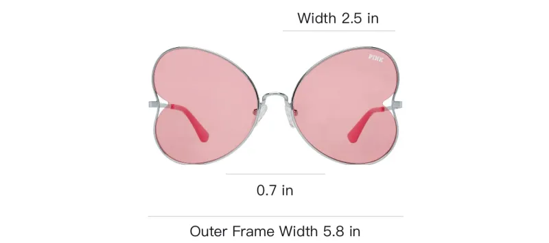 Victoria's Secret Metal Irregular Shape Sunglasses Women's Silver-3
