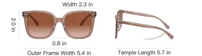COACH Nylon Square Sunglasses Unisex Brown-3