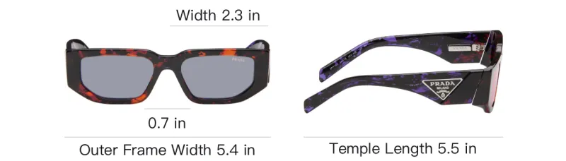 PRADA Acetate Irregular Shape Sunglasses Women's Tortoiseshell-3
