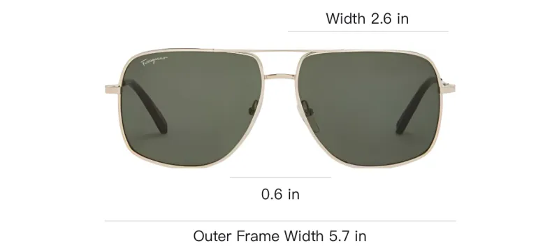 FERRAGAMO Acetate Metal Aviator Sunglasses Men's Brown-3