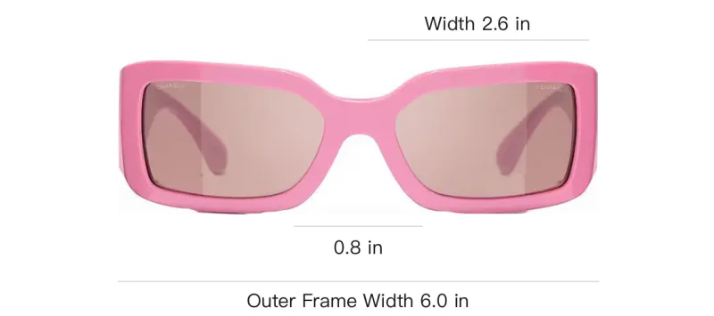 CHANEL Acetate Nylon Square Sunglasses Women's Pink-5