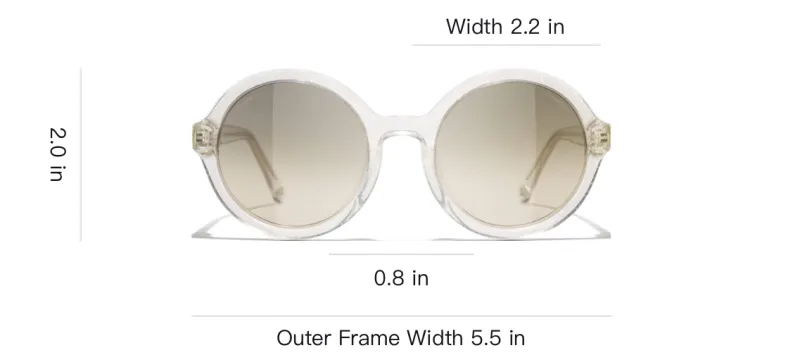 CHANEL Acetate Round Sunglasses Men's Gray-3