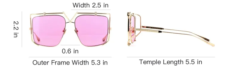 Valentino Titanium Square Sunglasses Unisex Gold-4