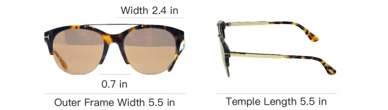 TOM FORD Aviator Sunglasses Unisex Tortoiseshell-3