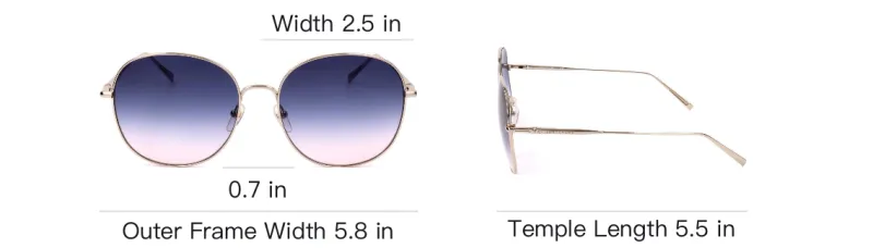 LONGCHAMP Round Sunglasses Women's Gold-3