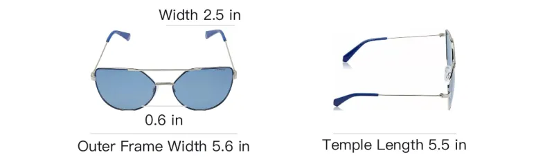 Polaroid Metal Acetate Aviator Sunglasses Women's Blue-3