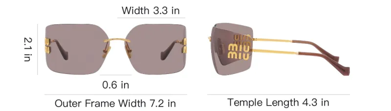 MIU MIU Square Sunglasses Women's Gold-3
