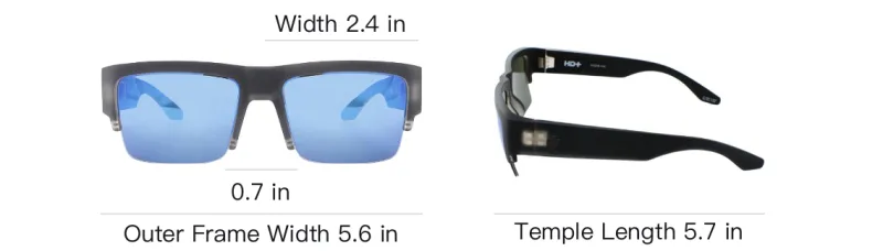 SPY Plastic Square Sunglasses Unisex Black-2