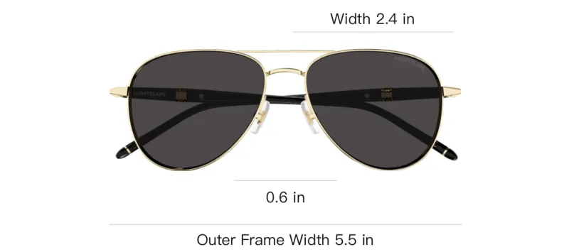 MONTBLANC Metal Aviator Sunglasses Unisex Black-2