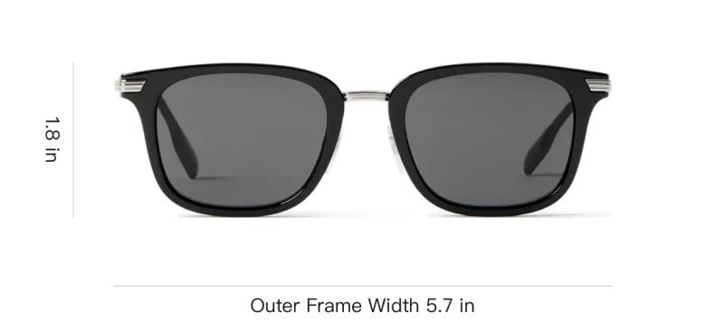 Burberry Nylon Metal Butterfly Sunglasses Men's Black/Silver-3