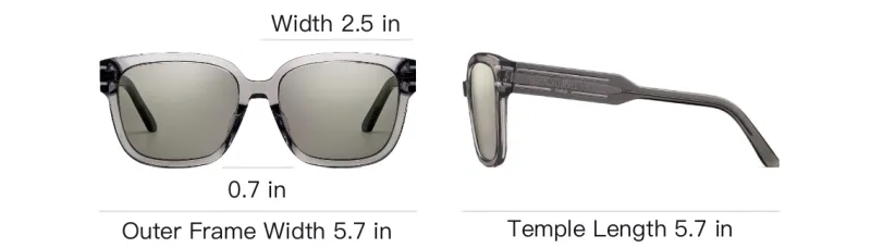 DIOR Acetate Square Sunglasses Women's Gray-5
