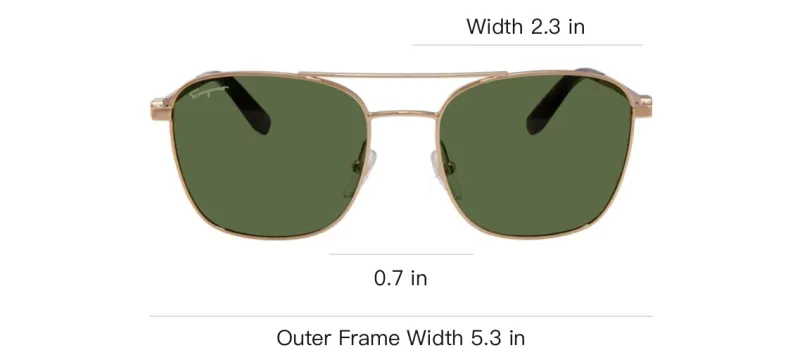 FERRAGAMO Metal Aviator Sunglasses Men's Gold-1