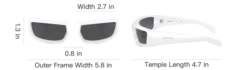 PRADA Plate Frame Rectangular Sunglasses Men's White-3