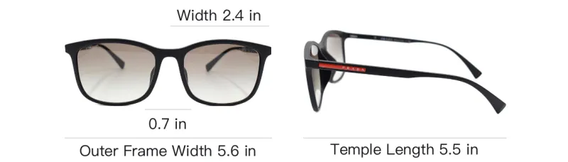 PRADA Rectangular Sunglasses Men's Black/Gray Gradient-4