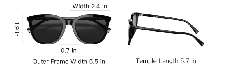 COACH Cellular Plastic Irregular Shape Sunglasses Men's Black-4