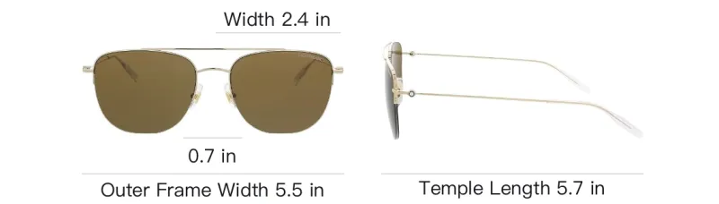 MONTBLANC Aviator Sunglasses Men's Gold-5