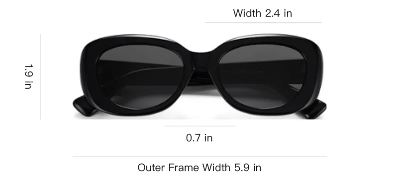 PUBLIC BEACON Acetate Irregular Shape Sunglasses Women's Black-2