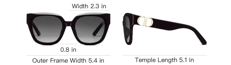 DIOR Acetate Irregular Shape Sunglasses Women's Black-6