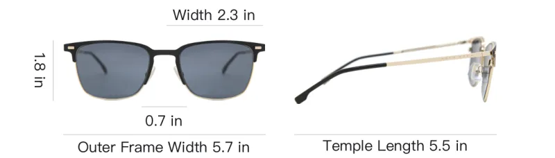 HUGO BOSS Stainless Steel Square Sunglasses Men's Gold-3