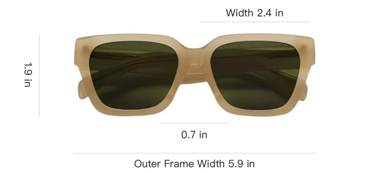 PUBLIC BEACON Acetate Irregular Shape Sunglasses Unisex Light Brown-2