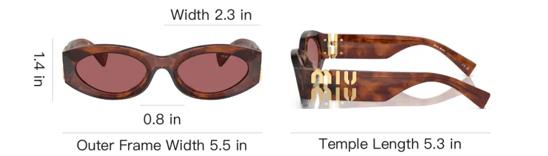 MIU MIU Logo lettering Oval frame Sunglasses-5
