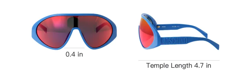MOSCHINO Irregular Shape Sunglasses Women's Blue-4
