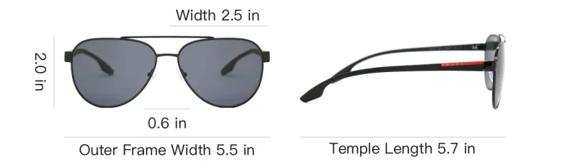 PRADA Metal Aviator Sunglasses Men's Black-3